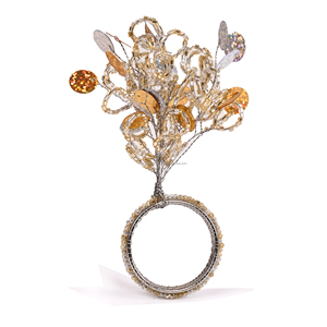 Vente chaude À La Main Rond De Serviette Fantaisie Perle De Noël Étincelle Conception Papier Bois En Gros En Vrac Quantité Pas Cher Prix Table - Product Image 1