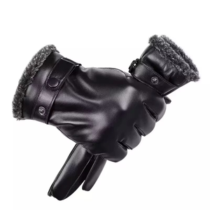 Guantes de Cuero para Ciclismo, Largos hasta la Muñeca, con Pantalla Táctil, Térmicos, para Invierno, Estilo Retro, Lisos, para Uso Diario - Product Image 6