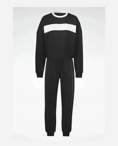 Conjunto de 2 piezas de moda informal de talla grande con logotipo personalizado, sudadera para correr, pantalones de chándal, chándales transpirables para mujer - Product Image 4