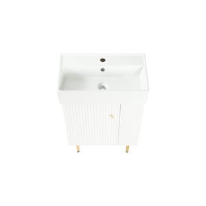 Lavabo Bianco Lucido da 21,6 Pollici Solo Vasca 24V06PB21 per Bagni - Product Image 4
