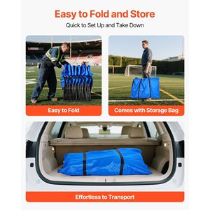 Lightweight Portable 8-Seat <b>Foldable</b> Soccer <b>Bench</b> with Side Pockets Lightweight Sideline Seating Back and Carrying Bag - Product Image 4