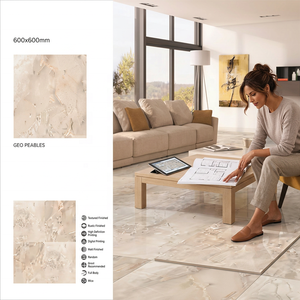 Carreaux de sol en porcelaine Vistaar Ice Berge Design, aspect marbre, pour salle de bain, Dubaï, 600x600mm, entièrement polis et émaillés - Product Image 6