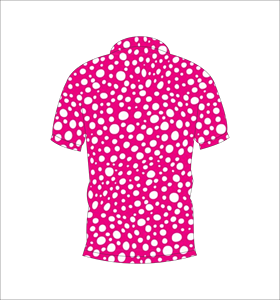 Polo pour homme rose et blanc à pois, personnalisable par sublimation, manches courtes, décontracté, respirant, léger, pour le golf - Product Image 2