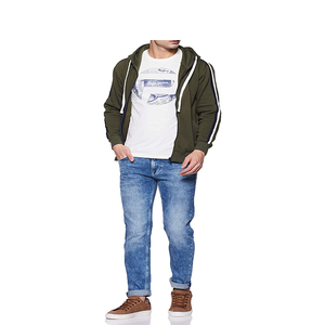 Vente en gros de sweat-shirts à capuche pour hommes, 100% coton, uni, décontracté, manches régulières, doublure latérale personnalisée, fermeture éclair - Product Image 6