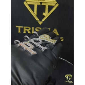 จี้รูปตัวอักษร "P" ประดับเพชรโมอิสซาไนต์ VVS เงินแท้ 925 สไตล์ฮิปฮอป จาก Trisha Jewels - Product Image 3