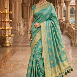 Sari Tradicional de Viscosa Noor para Mujer, Absorbente de Humedad y Antiarrugas, para Bodas y Fiestas, Todas las Temporadas - Product Image 1