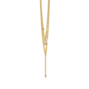 Classic Minimalist Radiant Cut Lab Grown Diamond Chain <b>Necklace</b> 14K Solid Gold and Lab Grown Diamond With Neckwear Chain - Product Image 3