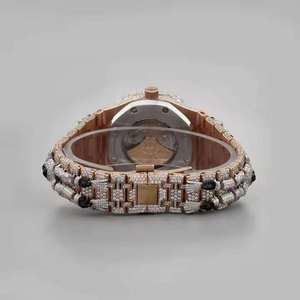 Reloj de Lujo con Moissanita y Cuarzo, Correa de Acero Inoxidable, Esfera Redonda, Pantalla de Cristal, Resistente al Agua - Product Image 4