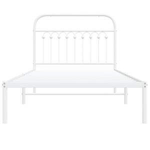 Cadre de lit rectangulaire en acier blanc 39,4 x 78,7 po Lits en métal durables - Product Image 4