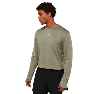 Camiseta Deportiva de Manga Larga para Hombre, Color Gris, Corte Holgado, Ligera, de Secado Rápido, para Gimnasio, Entrenamiento, Deportes - Product Image 2