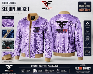 Custom sequin bomber <b>jacket</b> Velvet track top winter <b>Sparkling</b> feather pattern outerwear OEM ODM <b>jacket</b> custom - Product Image 5