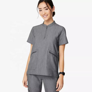 Women Medical Scrub Top Beauty <b>Tunic</b> <b>Nurse</b> Uniform Soft Stretchy Short Sleeve Hospital Uniform Multi Colors - Product Image 1