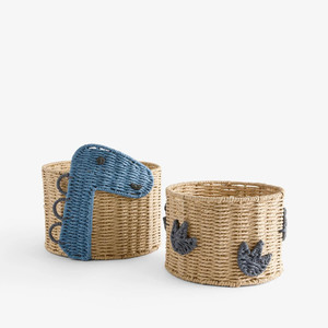 Natural Paper Rope Dinosaur <b>Basket</b> Handmade Wicker <b>Toy</b> <b>Storage</b> Bin Kids Nursery Organizer Decorative <b>Storage</b> <b>Basket</b> OEM Factory - Product Image 1