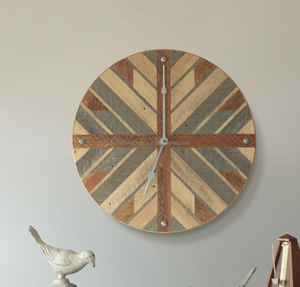 Tayyab artisanat bois d'acacia solide créatif horloge à Quartz affichage d'aiguilles de Style Antique pour chambre chevet ou bureau en bois - Product Image 1