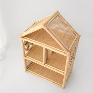 Casitas de muñecas de ratán hechas a mano, pequeñas miniaturas de casas para muñecas, juguetes para niños y bebés. - Product Image 3