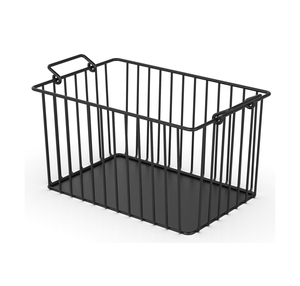 Rectangle Metal <b>Wire</b> <b>Storage</b> <b>Basket</b> With Handles Rustic Style Multi Purpose Neatening Organizer - Product Image 3