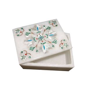 Joyero con incrustaciones indias hecho a mano de forma rectangular Para Boda y decoración del hogar - Product Image 2