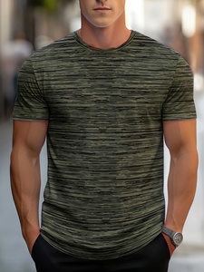 Premium Cotton <b>Polyester</b> Blend <b>T</b> <b>Shirt</b> Vintage Knitted Short Sleeve O Neck Regular Fit Crew Neck Casual Plain Tee for Men Custom - Product Image 6