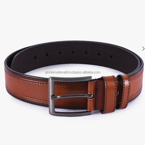 Cinturón informal de cuero genuino marrón de diseño personalizado para hombre cinturón de jeans masculino hecho a mano de alta calidad - Product Image 4