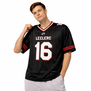 เสื้อฟุตบอลรุ่นใหม่สีดำ 2526 แบบตาข่ายระบายอากาศได้ดี  สามารถปรับแต่งโลโก้ทีมได้  สำหรับฤดูใบไม้ร่วง ผลิตจากโพลีเอสเตอร์ 100% คอวี - Product Image 4