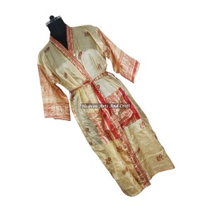 KL016 Vintage Women's Winter Autumn Colorful Floral Print <b>Silk</b> Nightgown with Quick Dry Feature - Product Image 6
