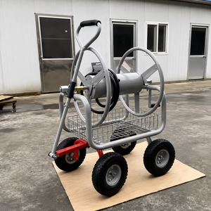 Enrouleur de tuyau d'arrosage robuste de 400 pieds avec 4 roues en PU de 10 pouces et panier de rangement pour l'entretien de la maison et du jardin, portable ODGGAD019 - Product Image 4
