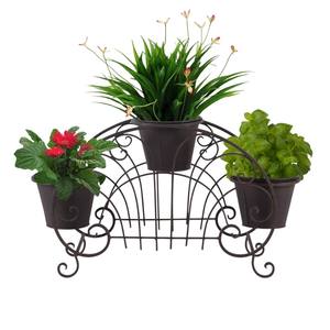 Soporte de metal para plantas de interior y exterior, acabado con recubrimiento de polvo negro, soporte para macetas de hierro, expositor para jardín, balcón, precio de fábrica - Product Image 5