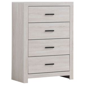 Cassettiera rettangolare Geary Coastal White a 4 cassetti, collezione di comò eleganti - Product Image 2