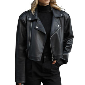 Chaquetas de Mujer, Chaqueta de Motocicleta de Cuero Genuino, Chaqueta de Cuero de Oveja Marrón de Longitud Media para Mujer, para Invierno y Actividades al Aire Libre - Product Image 3