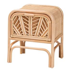 Elegant Rattan Nightstand Handmade Woven Cane <b>Bedside</b> Table With Spacious Drawer And Open <b>Shelf</b> Storage - Product Image 5