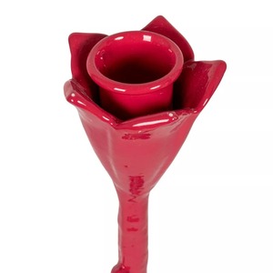 <b>Red</b> Rose Stem Candlestick Holder Iron Durable Home Decoration Valentine's Day - Product Image 4