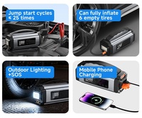 Portable Car Jump Starter with Air Compressor 8000mAh Large Capacity Emergency Tire Inflator Power Supply