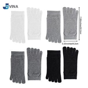 Chaussettes d'été ODM à cinq doigts, coupe basse, en maille respirante, talon renforcé, bande antidérapante, en coton, antibactériennes, absorbant la transpiration, écologiques - Product Image 3