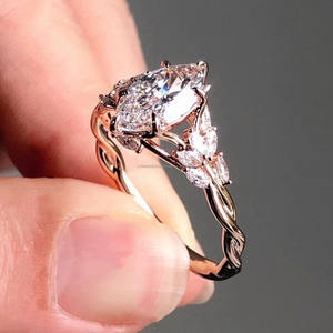 แหวนหมั้นเพชร925เงินสไตล์วินเทจเครื่องประดับธรรมชาติสร้างแรงบันดาลใจ - Product Image 3