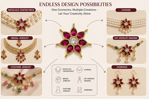 Connecteur en laiton Kundan Pachi avec placage en émail doré pour la création de bijoux DIY : colliers, ras-du-cou, Maang Tikka, Hathphool, composants pour boucles d'oreilles - Product Image 4