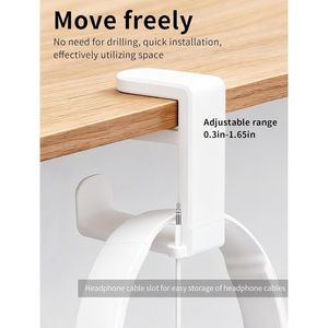 Soporte para Auriculares de PC con Rotación Ajustable de 360 Grados, Gancho para Auriculares de Escritorio, Cómodo y Ajustable, Esencial para Auriculares - Product Image 4