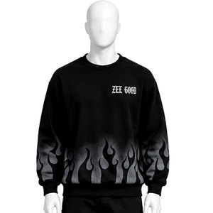 2026 New Long Sleeved Men <b>Black</b> Digital Printing Crewneck Sweatshirt Casual Round Neck Wholesale Streetwear Sweatshirt <b>Hoodie</b> - Product Image 1