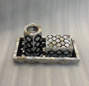 Ensemble de Bakhoor Oud de Luxe au Design Arabe Royal avec Incrustation de Nacre Grise, pour Ramadan, Aïd, Mariages, Décoration d'Intérieur 2026, Écologique - Product Image 1