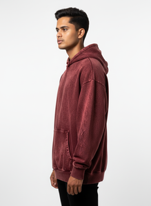 Sudadera con Capucha Personalizada con Lavado Ácido, Estilo Vintage, 500GSM, Talla Grande, Felpa, Ropa Urbana para Hombre, Muestra OEM Disponible - Product Image 4