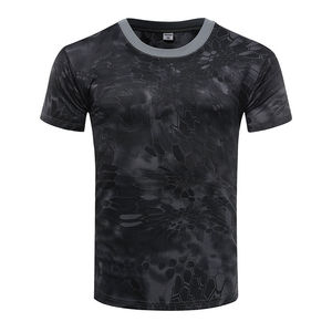 T-shirt de pêche et de chasse pour homme grande taille, camouflage numérique délavé, personnalisable sur le devant, séchage rapide, respirant, en coton biologique, pour activités de plein air - Product Image 2