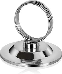 Stainless Steel <b>Ring</b>-<b>Clip</b> Place Card & Table Number Holder with Convenient Stand for Weddings & Events - Product Image 1