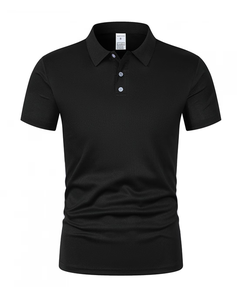 Women's Black Polo Shirt Custom Logo Print Short Sleeve Casual 100% Polyester Oxford Fabric Breathable Design Area Pattern - Product Image 3