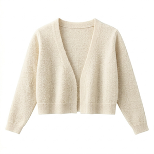 Cardigan pour femme, col en V, manches longues, haut décontracté d'automne avec ceinture à nouer, tricoté rouge - Product Image 1