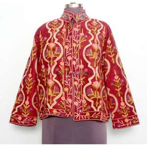 Chaqueta elegante acolchada con bordado, talla única para mujer, estilo bohemio único, hecha a mano con algodón, ideal para festivales de invierno, con cinturón, gran regalo para mujeres. - Product Image 1