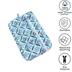 Housse d'ordinateur portable élégante et luxueuse en coton, 13 et 15 pouces, matelassée, multi-poches, fermeture éclair, imprimée à la main, respectueuse de la peau et écologique - Product Image 4