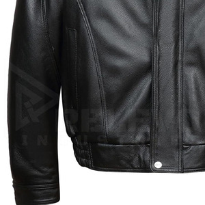 Leather <b>Jacket</b> for Men Classic Biker Style <b>Slim</b> <b>Fit</b> Durable Fashion Outerwear for Winter Wear - Product Image 4