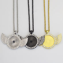 Custom Wing Photo Pendant 925 Sterling Silver Gold Plated Moissanite Luxury <b>Memorial</b> Birthday <b>Gift</b> - Product Image 5