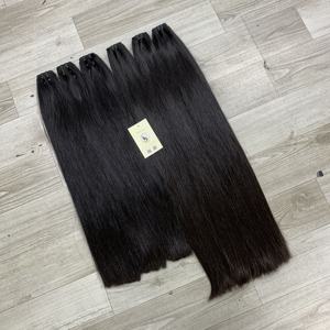 Extensiones de cabello humano vietnamita suave Paquete de cabello negro azabache trama de máquina dibujada doble de cabello humano crudo 100% - Product Image 3