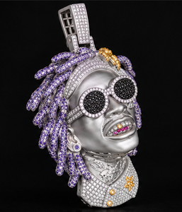 Colgante de Cabeza de Jesús de Plata 925, Totalmente Cubierto de Moissanita, Corte Brillante Redondo, Estilo Hip Hop, Amuleto Cristiano, Joyería de Regalo - Product Image 1