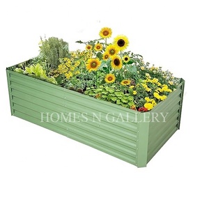 Top vente grand bac à fleurs haut galvanisé kit de lit surélevé Kit de lits de jardin extérieur pour légumes Fleurs en finition antique - Product Image 6